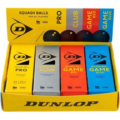 Dunlop Palline Da Squash Mixed 12 Palle Dunlop Palline Da Squash Mixed 12 Palle