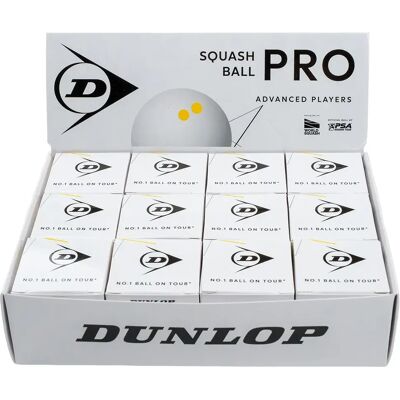 Dunlop Palline Da Squash Pro Ss Double Yellow Dot White 12 Palle Dunlop Palline Da Squash Pro Ss Double Yellow Dot White 12 Palle