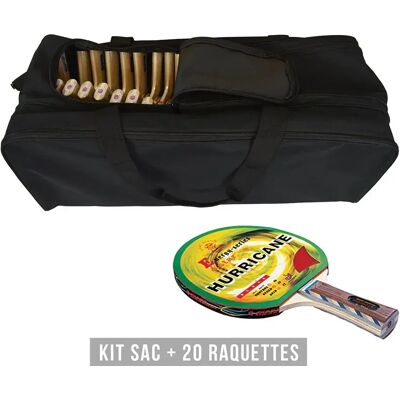 Sporti France Kit Racchetta (borsa + 20 Racchette) Hurricane Black One Size Sporti France Kit Racchetta (borsa + 20 Racchette) Hurricane Black One Size
