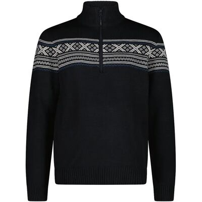 Cmp Maglione Con Mezza Zip 7h77510 Black Blue L Cmp Maglione Con Mezza Zip 7h77510 Black Blue L