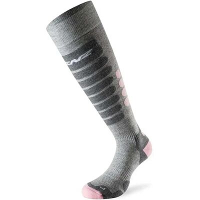 Calze da sci Lenz Skiing 3.0 in lana merino - Grigio chiaro / Rosa - Sci Calze da sci Lenz Skiing 3.0 in lana merino - Grigio chiaro / Rosa - Sci