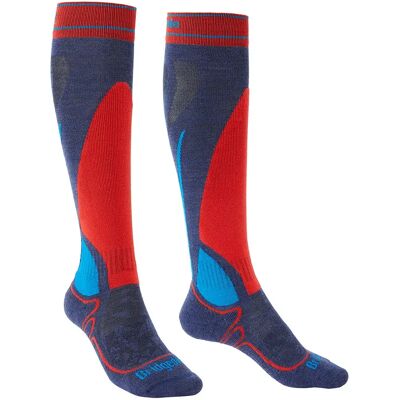 Bridgedale Calzini Lunghi Racer Denim / Flame EU 31-33 Bridgedale Calzini Lunghi Racer Denim / Flame EU 31-33