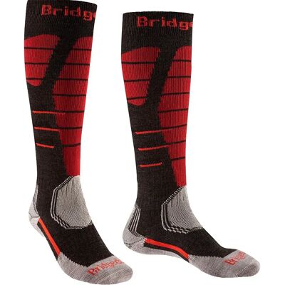 Bridgedale Calzini Ski Easy On Graphite / Red EU 44-47 Bridgedale Calzini Ski Easy On Graphite / Red EU 44-47