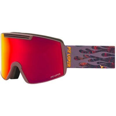 Pit Viper Maschera Da Sci The Mudfire Backslap Large Red/CAT3+Yellow Snow/CAT1 Pit Viper Maschera Da Sci The Mudfire Backslap Large Red/CAT3+Yellow Snow/CAT1