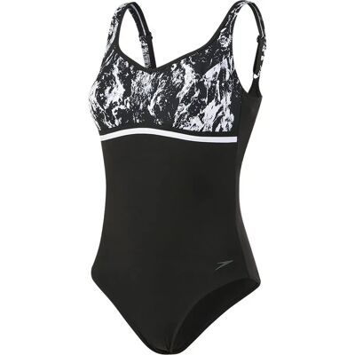 Speedo Costume Da Bagno Contourluxe Printed Black / White UK 42 Speedo Costume Da Bagno Contourluxe Printed Black / White UK 42