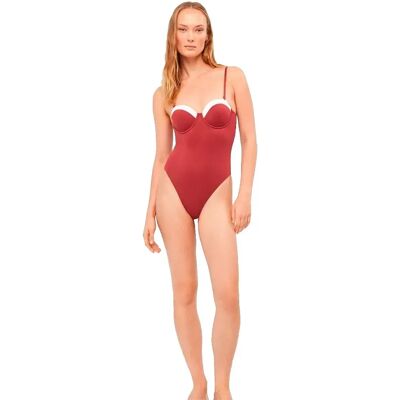 Gisela Costume Da Bagno Two-tone Hoop Burgundy 105 Gisela Costume Da Bagno Two-tone Hoop Burgundy 105