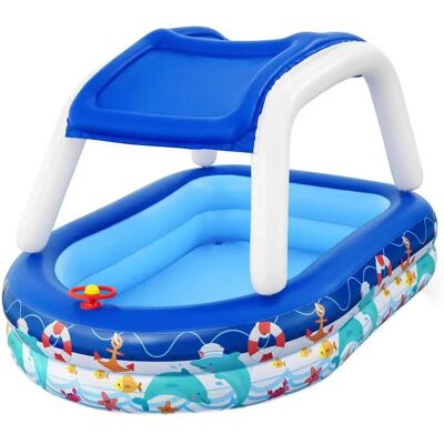 Bestway Piscina Gonfiabile Rettangolare Sea Captain 213x155x132 Cm Blue 282L Bestway Piscina Gonfiabile Rettangolare Sea Captain 213x155x132 Cm Blue 282L
