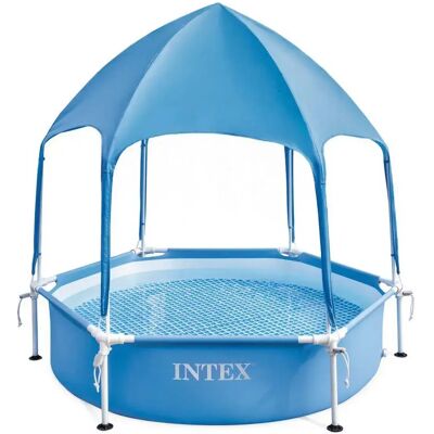 Intex Piscina Fuori Terra Rotonda Con Copertura Acciaio 183cm Blue 700 litri Intex Piscina Fuori Terra Rotonda Con Copertura Acciaio 183cm Blue 700 litri