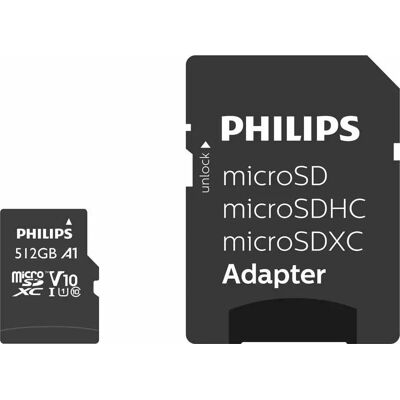 Philips Scheda Di Memoria Microsdxc 512gb Class 10 Uhs-i U1 Philips Scheda Di Memoria Microsdxc 512gb Class 10 Uhs-i U1