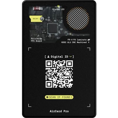 Rolling Square - AirCard Pro - Nero - Bluetooth tracker Rolling Square - AirCard Pro - Nero - Bluetooth tracker