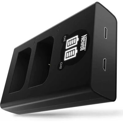 Kit caricabatterie Canon Newell - USB-C doppio e 2 batterie Kit caricabatterie Canon Newell - USB-C doppio e 2 batterie