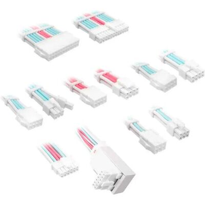 Kit di estensione cavi intrecciati Kolink Core Pro 12V2x6 - Bianco brillante Kit di estensione cavi intrecciati Kolink Core Pro 12V2x6 - Bianco brillante