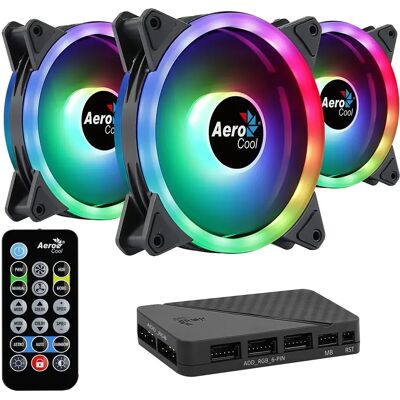 Aerocool Ventilatore Duopro Argb +hub+remote Control 120 Mm 3 Unità Aerocool Ventilatore Duopro Argb +hub+remote Control 120 Mm 3 Unità
