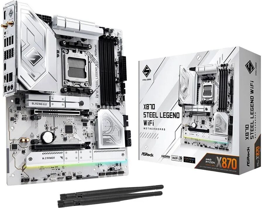 ASROCK MB AMD X870, X870 STEEL LEGEND WIFI, AM5, 4X DDR5,4 X SATA3 1 ASROCK MB AMD X870, X870 STEEL LEGEND WIFI, AM5, 4X DDR5,4 X SATA3