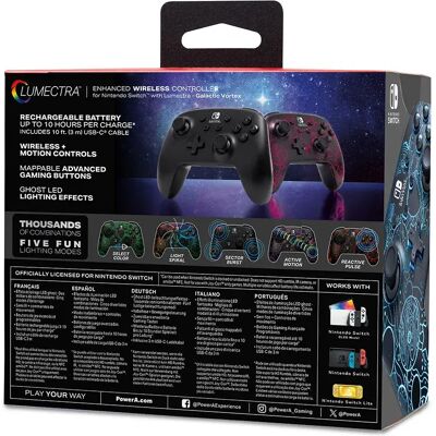 Powera Gamepad Wireless Per Nintendo Switch Enchanced Galactic Vortex Black / Purple One Size Powera Gamepad Wireless Per Nintendo Switch Enchanced Galactic Vortex Black / Purple One Size