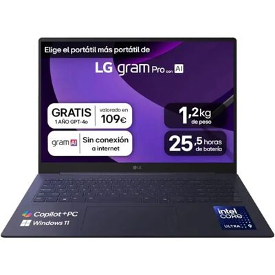 LG Portatile 16z90ts-g.au99bn 16´´ Ultra 9-288v/32/1tb Ssd LG Portatile 16z90ts-g.au99bn 16´´ Ultra 9-288v/32/1tb Ssd
