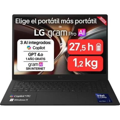 LG Portatile 16z90u-g.au85bn 16´´ Ultra 7-355/16gb/512gb Ssd LG Portatile 16z90u-g.au85bn 16´´ Ultra 7-355/16gb/512gb Ssd