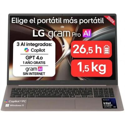 LG Portatile 17z90ub-h.au96bn 17´´ Ultra 9-388h/16gb/512gb Ssd LG Portatile 17z90ub-h.au96bn 17´´ Ultra 9-388h/16gb/512gb Ssd