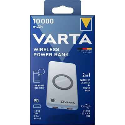 Varta 57913 Power Bank 10000mAh Wireless Bianco Varta 57913 Power Bank 10000mAh Wireless Bianco