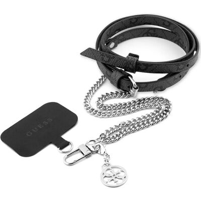 Cinturino per telefono Guess 4G nero - Accessorio universale Cinturino per telefono Guess 4G nero - Accessorio universale