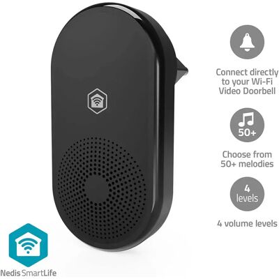 Nedis Campanello Wireless Wificdpc11cbk Black One Size Nedis Campanello Wireless Wificdpc11cbk Black One Size
