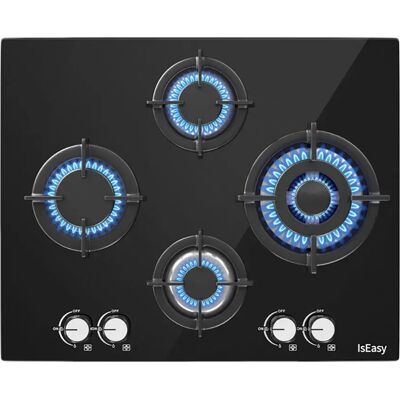 Iseasy Piano Cottura A Gas Mgbg-604b Glass 4 Fuochi Black One Size Iseasy Piano Cottura A Gas Mgbg-604b Glass 4 Fuochi Black One Size