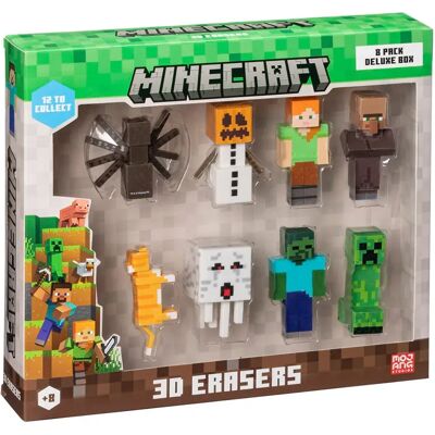 Gomme 3D Minecraft HP - Confezione da 8 Scatola Deluxe Ver.B Gomme 3D Minecraft HP - Confezione da 8 Scatola Deluxe Ver.B