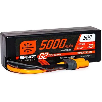 Spektrum Batteria Smart G2 Hardcase Lipo Ic5 11.1v 5000mah 3s 50c Spektrum Batteria Smart G2 Hardcase Lipo Ic5 11.1v 5000mah 3s 50c