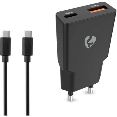 Nedis Caricabatterie Da Parete Usb-a E Usb-c Pd 3.0 Gan 20w 1.5 M Black One Size Nedis Caricabatterie Da Parete Usb-a E Usb-c Pd 3.0 Gan 20w 1.5 M Black One Size