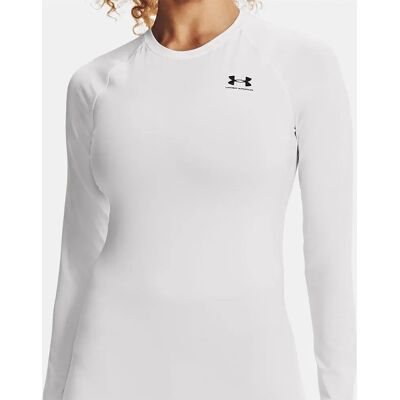 Maglia a maniche lunghe HeatGear di Under Armour per donna - Bianco / Nero XL Maglia a maniche lunghe HeatGear di Under Armour per donna - Bianco / Nero XL