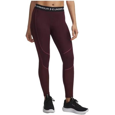 Under Armour Leggings Coldgear Textured Maroon / White S Under Armour Leggings Coldgear Textured Maroon / White S