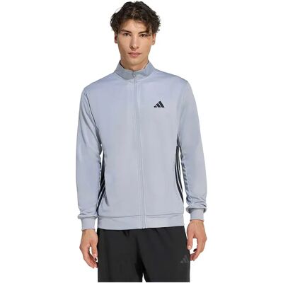 Adidas Felpa Con Zip Workout Essentials All-set 3 Stripes Knit Halo Silver / Black S Adidas Felpa Con Zip Workout Essentials All-set 3 Stripes Knit Halo Silver / Black S