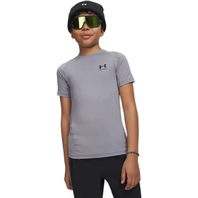 Under Armour Maglietta A Maniche Corte Heatgear Armour Gray / Black 14-16 Anni Under Armour Maglietta A Maniche Corte Heatgear Armour Gray / Black 14-16 Anni