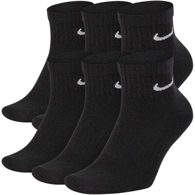 Nike Calzini Corti Everyday Cushioned 6 Paia Black / White EU 38-42 Nike Calzini Corti Everyday Cushioned 6 Paia Black / White EU 38-42