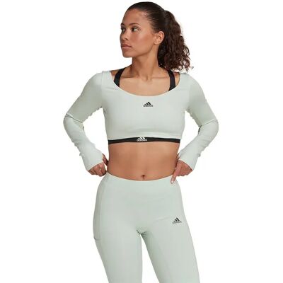Adidas Top Sportivo Hyperglam Cut 3 Stripes Green L Adidas Top Sportivo Hyperglam Cut 3 Stripes Green L