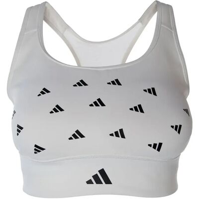 Adidas Reggiseno Sportivo Powerreact Medium White / Black L Adidas Reggiseno Sportivo Powerreact Medium White / Black L