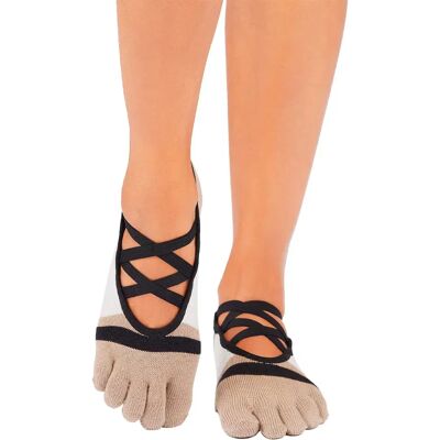 Toesox Calzini Corti Full Toe Elle Shitake Stripe EU 39-42 1/2 Toesox Calzini Corti Full Toe Elle Shitake Stripe EU 39-42 1/2