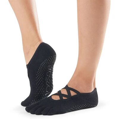 Toesox Calzini Corti Grip Full Toe Elle Black EU 36-38 1/2 Toesox Calzini Corti Grip Full Toe Elle Black EU 36-38 1/2