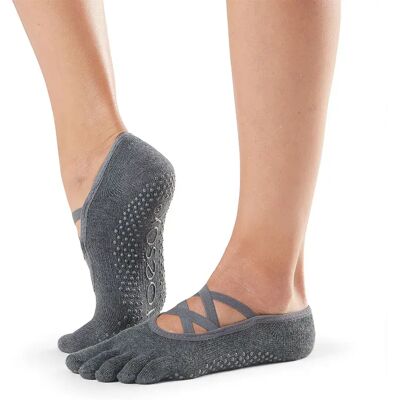 Toesox Calzini Corti Grip Full Toe Elle Charcoal Grey EU 39-42 1/2 Toesox Calzini Corti Grip Full Toe Elle Charcoal Grey EU 39-42 1/2