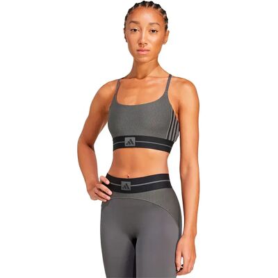 Adidas Reggiseno Sportivo A Bassa Intensità Hyperglam Rib Bralette Grey Six / Black S Adidas Reggiseno Sportivo A Bassa Intensità Hyperglam Rib Bralette Grey Six / Black S