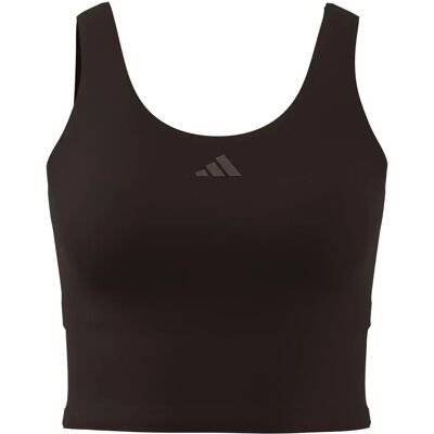 Adidas Top Sportivo A Sostegno Medio 3 Stripes Studio All Me Aurora Coffee XS Adidas Top Sportivo A Sostegno Medio 3 Stripes Studio All Me Aurora Coffee XS