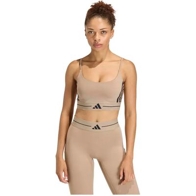 Adidas Reggiseno Sportivo A Bassa Intensità Hyperglam 3 Stripes Chalky Brown M Adidas Reggiseno Sportivo A Bassa Intensità Hyperglam 3 Stripes Chalky Brown M