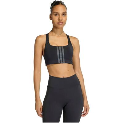 Adidas Reggiseno Sportivo A Media Intensità Optime Workout 3 Stripes Black / Black M Adidas Reggiseno Sportivo A Media Intensità Optime Workout 3 Stripes Black / Black M