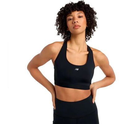 New Balance Reggiseno Sportivo Essential Run Black 95 New Balance Reggiseno Sportivo Essential Run Black 95