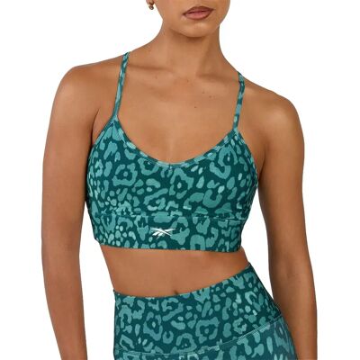 Reebok Reggiseno Sportivo Printed Tri-back Metal Green / Inverted Aqua XS Reebok Reggiseno Sportivo Printed Tri-back Metal Green / Inverted Aqua XS