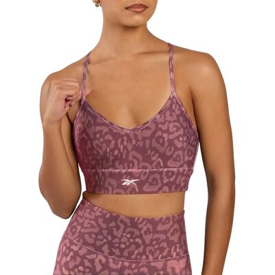 Reebok Reggiseno Sportivo Printed Tri-back Blackberry / Playful Pink S Reebok Reggiseno Sportivo Printed Tri-back Blackberry / Playful Pink S