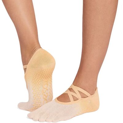 Toesox Calzini Full Toe Elle Pilates Grip Golden Ombre EU 36-38 1/2 Toesox Calzini Full Toe Elle Pilates Grip Golden Ombre EU 36-38 1/2