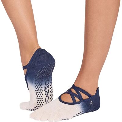 Toesox Calzini Full Toe Elle Pilates Grip Indigo Ombre EU 36-38 1/2 Toesox Calzini Full Toe Elle Pilates Grip Indigo Ombre EU 36-38 1/2
