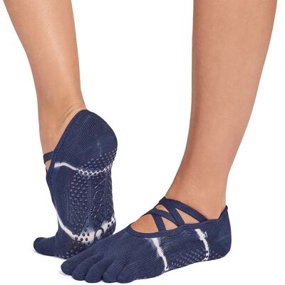 Toesox Calzini Full Toe Elle Pilates Grip Soul Blue Tie Dye Stripe EU 36-38 1/2 Toesox Calzini Full Toe Elle Pilates Grip Soul Blue Tie Dye Stripe EU 36-38 1/2