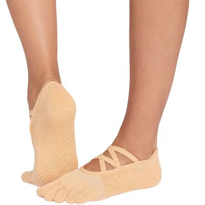 Toesox Calzini Full Toe Elle Tec Pilates Grip Golden EU 43-45 Toesox Calzini Full Toe Elle Tec Pilates Grip Golden EU 43-45